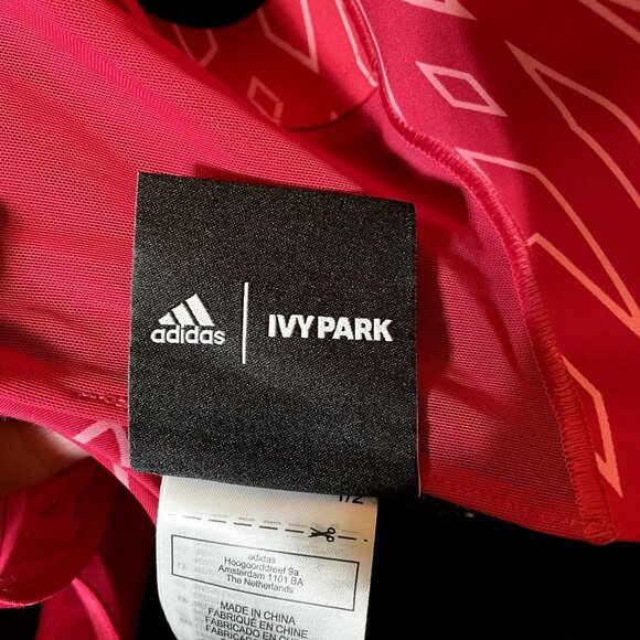 adidas x Ivy Park Pink Medium-Support Cross-Back Monogram Cutout Bra Size 2X - Picture 5 of 8